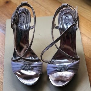 Champagne Pink Strappy stiletto heels